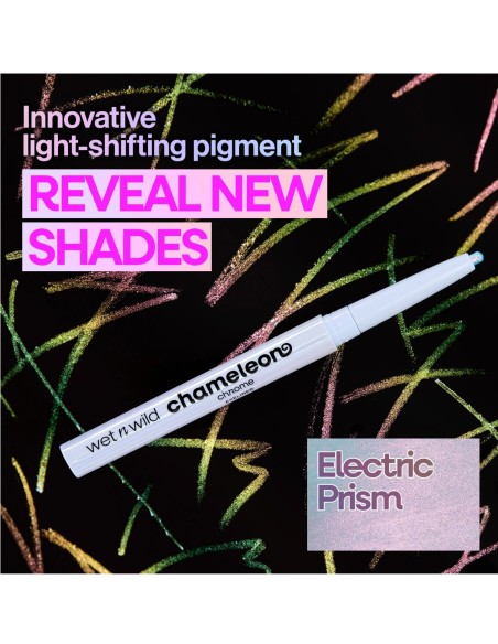 Eyeliner cromado Electric Prism con acabado metálico y efecto tornasolado