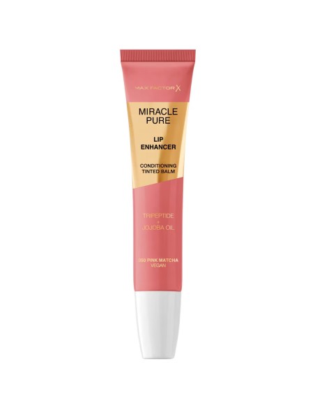 Bálsamo labial Max Factor Miracle Pure 050 Pink Matcha con hidratación y color rosado natural.