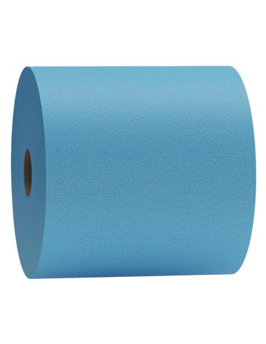 Rollo industrial azul WypAll X70 Powerclean para limpieza de talleres.
