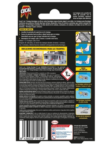 Trampa Cucal 2en1  elimina hormigas y protege interiores y exteriores