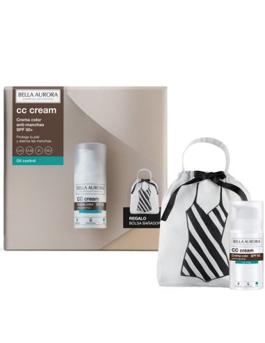 BELLA AURORA CREMA CC COLOR OIL CONTROL SPF50 30 ML + BOLSA BAÑADOR