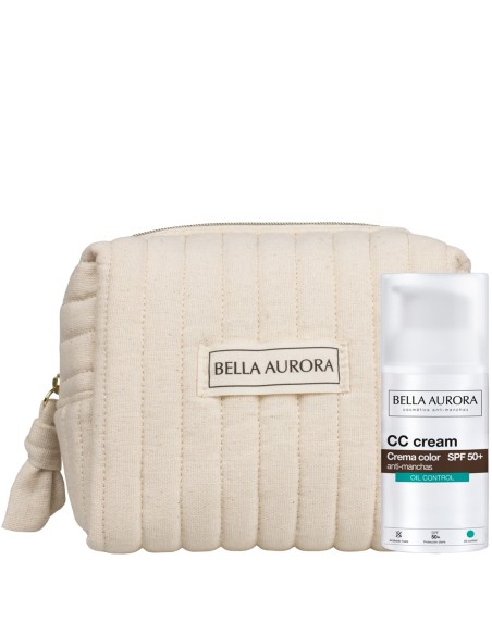 CC Cream sin aceites Bella Aurora SPF50 para piel grasa + neceser


