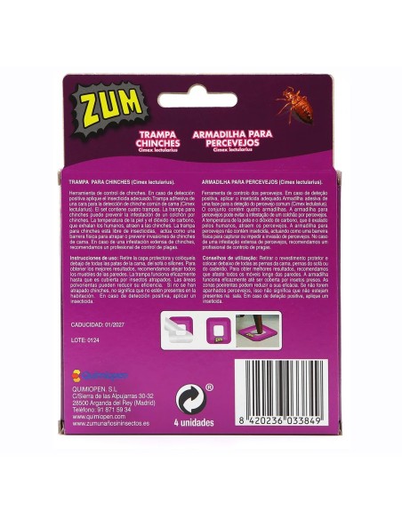 ZUM trampa adhesiva para chinches ideal para colchones y sofás