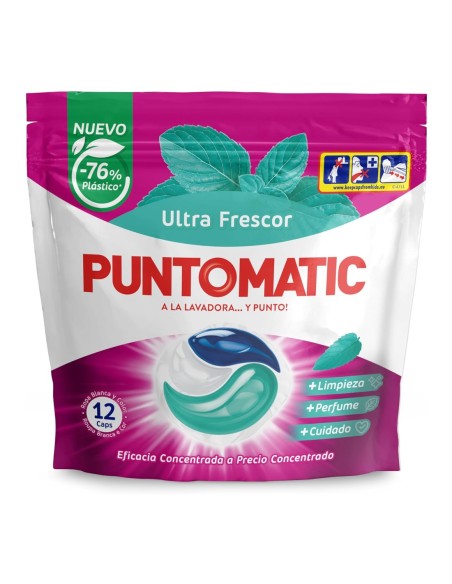 Puntomatic Cápsulas Lavadora Frescor 12 uds  limpieza profunda y perfume duradero