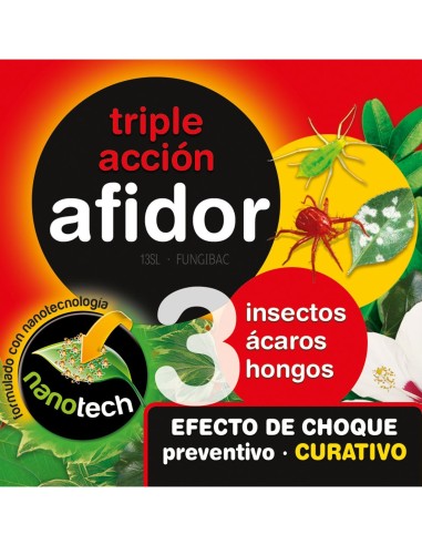 Insecticida y fungicida Flower Triple Acción Afidor, formato práctico de 450 ml