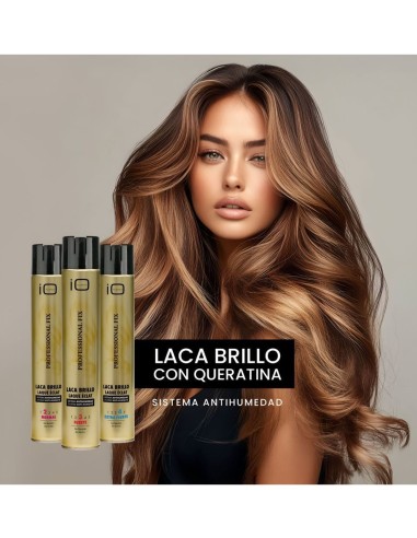 IO Planet Laca Capilar Brillo Extra Fuerte 400 ml con keratina protectora.