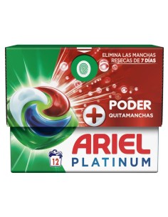 Ariel Platinum Cápsulas Lavadora 12 lavados, limpieza total y frescor.
