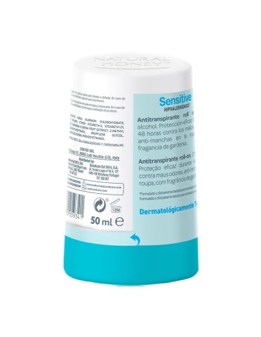 Desodorante sin alcohol Natural Honey Sensitive en roll-on
