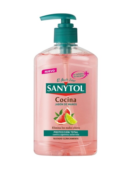 Jabón Sanytol Cocina 250 ml, elimina olores y limpia con agentes antibacterianos