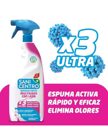 Pistola Sanicentro 750 ml con lejía para una limpieza profunda y desinfección del hogar

