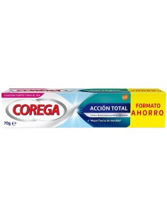 Crema Corega Acción Total 70g para mayor fuerza de mordida.