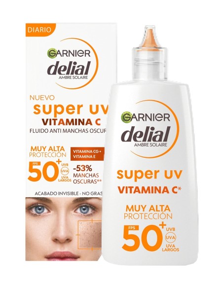 Delial Super UV Fluido Antimanchas SPF50+ 40 ml, protección solar ligera