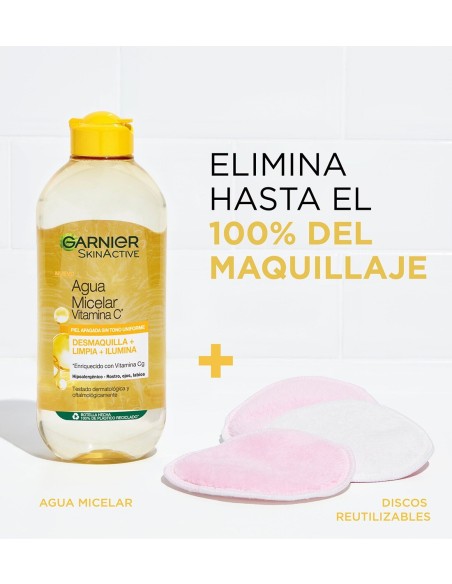 Agua micelar Garnier 400 ml con vitamina C, limpia y desmaquilla sin aclarado