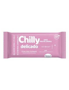 Chilly Toallitas Íntimas Delicado 12 uds, limpieza suave con aloe para piel sensible