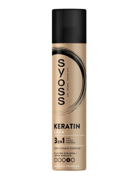 Syoss Laca Keratin Fijación 4 Extra Fuerte 400 ml con queratina y control duradero