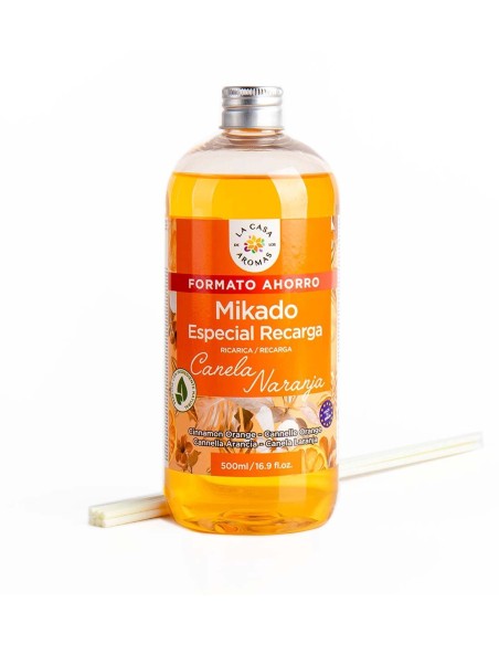 Reposición Mikado 500?ml Canela Naranja con varillas incluidas