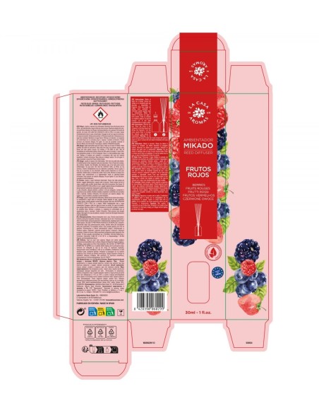 Ambientador Mikado pequeño 30ml con perfume natural y aroma a frutos rojos jugosos