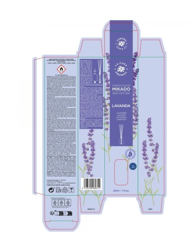 Ambientador Mikado Lavanda 30ml con notas florales y amaderadas, fragancia equilibrante