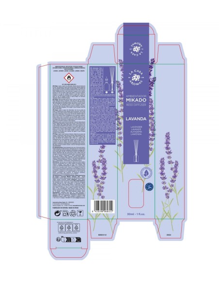 Ambientador Mikado Lavanda 30ml con notas florales y amaderadas, fragancia equilibrante