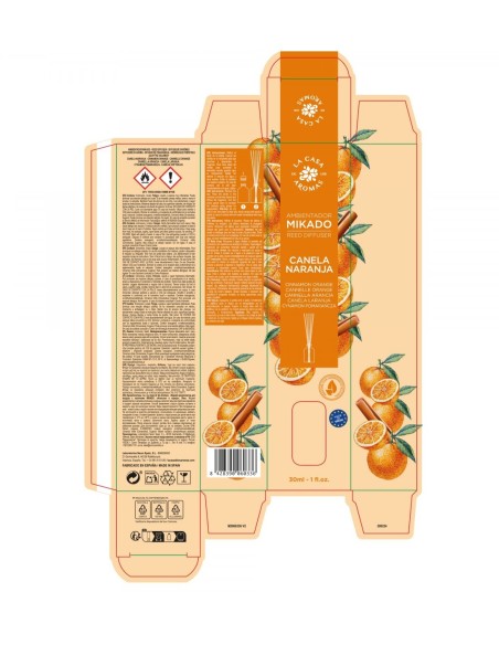 Ambientador Mikado Canela Naranja 30ml con aroma cálido y difusión duradera
