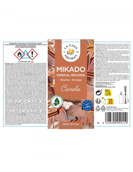Repuesto mikado aroma canela con notas balsámicas y dulces