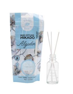 Mikado Algodón 30 ml en doypack con sticks impregnados de aroma
