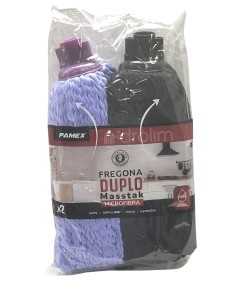 Pack ahorro 2 fregonas microfibra Masstak con alta absorción y fibras antifúngicas