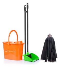 Fregona microfibra tiras negras resistente para uso profesional e industrial 2