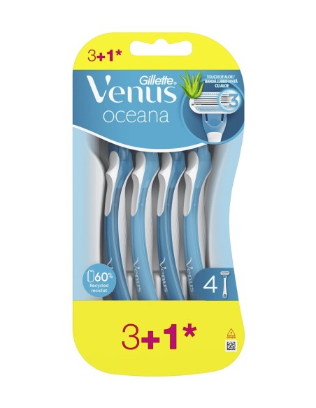 Gillette Venus Oceana mujer pack 3+1 maquinillas desechables de 3 hojas