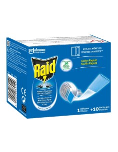 Raid Aparato Difusor Eléctrico con 10 pastillas, protección eficaz contra mosquitos