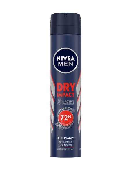 Desodorante Spray NIVEA Men Dry Impact para Hombre, 200 ml