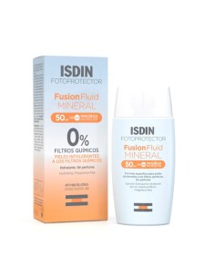 ISDIN Fusion Fluid Mineral 50?ml para piel sensible, oil free y acabado invisible