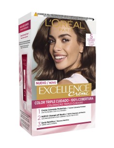 Excellence Crème Tinte 5 Castaño Claro con triple cuidado