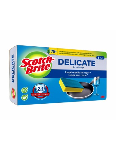 Scotch Brite estropajo 1 unidad esponja azul sin rayar superficies delicadas