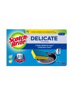 Estropajo Scotch Brite con esponja azul no raya para limpieza segura