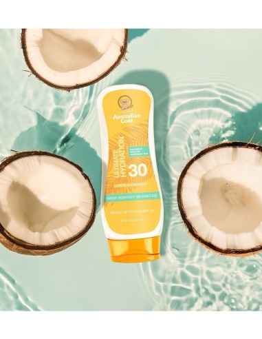 Loción solar Australian Gold Tan & Protect SPF50 hidratante y resistente al agua