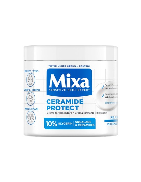 Mixa Crema Fortalecedora 400 ml con ceramidas para piel muy seca y sensible