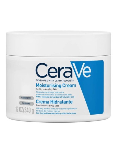 CeraVe Crema Hidratante 340 g para piel seca o muy seca en tarro