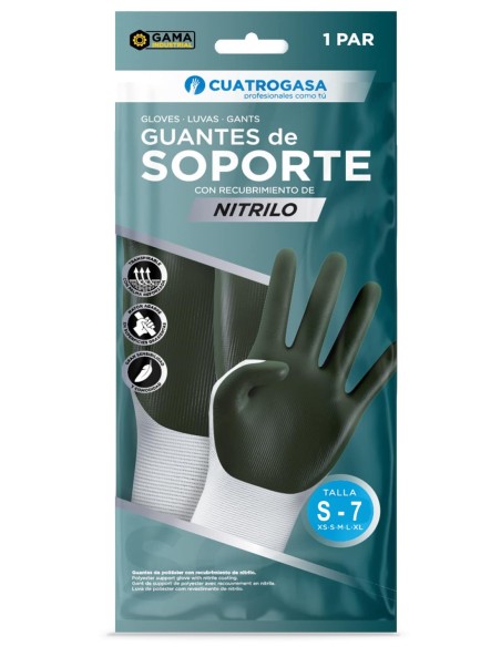 Guante nitrilo verde T07 pequeño: ajuste cómodo, protege frente a líquidos y ofrece precisión manual.