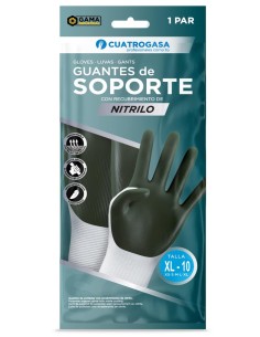 Guante soporte nitrilo verde talla 10, protección extra grande para tareas profesionales exigentes. 2