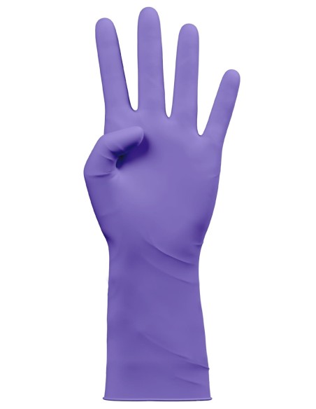 HR8 guantes desechables morado talla XL sin polvo, cómodos y resistentes, 11.4 g