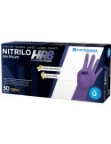 GUANTES NITRILO HR8 MORADO 50U GRANDE S/POLVO DESECHABLES 11.4 GRS