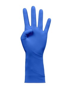 Guantes látex reforzado azul sin polvo talla pequeña, caja 50 unidades desechables para protección profesional 2
