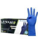 GUANTES LATEX REFORZADO 50U EX-GRDE AZUL SIN POLVO DESECHABLES