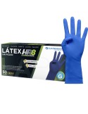 GUANTES LATEX REFORZADO 50U GRANDE AZUL SIN POLVO DESECHABLES