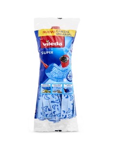 Fregona Vileda Super Microfibra Azul con gran capacidad de limpieza para suelos