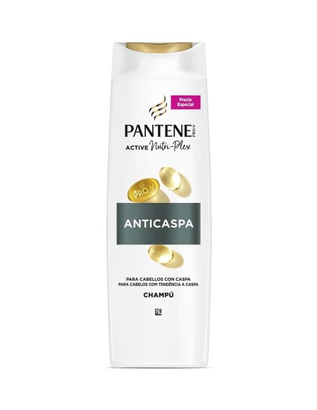Pantene Champú Anticaspa 325 ml, limpieza eficaz y cuidado diario del cabello