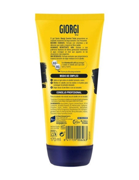 Giorgi Gel Control Total Fijación 5 170 ml | Peinado duradero