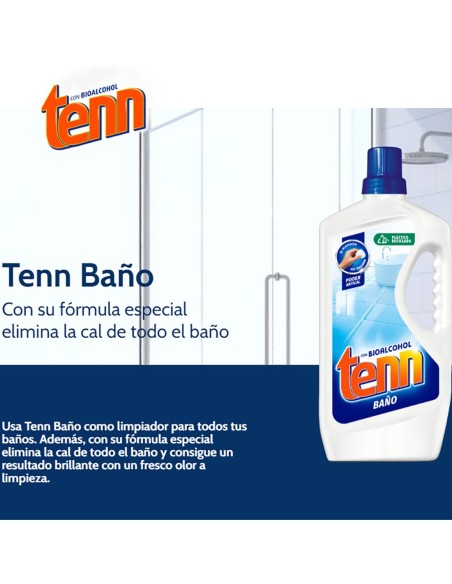 Tenn Limpiador Baño 1300 ml, elimina la cal y deja brillo en todas las superficies