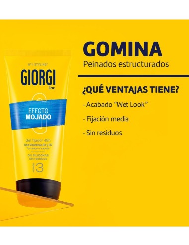 Giorgi Fijador Efecto Mojado 170 ml, control y brillo sin apelmazar